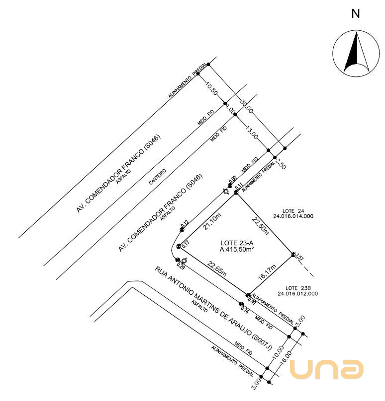 Terreno Comercial Jardim Botânico 415m²